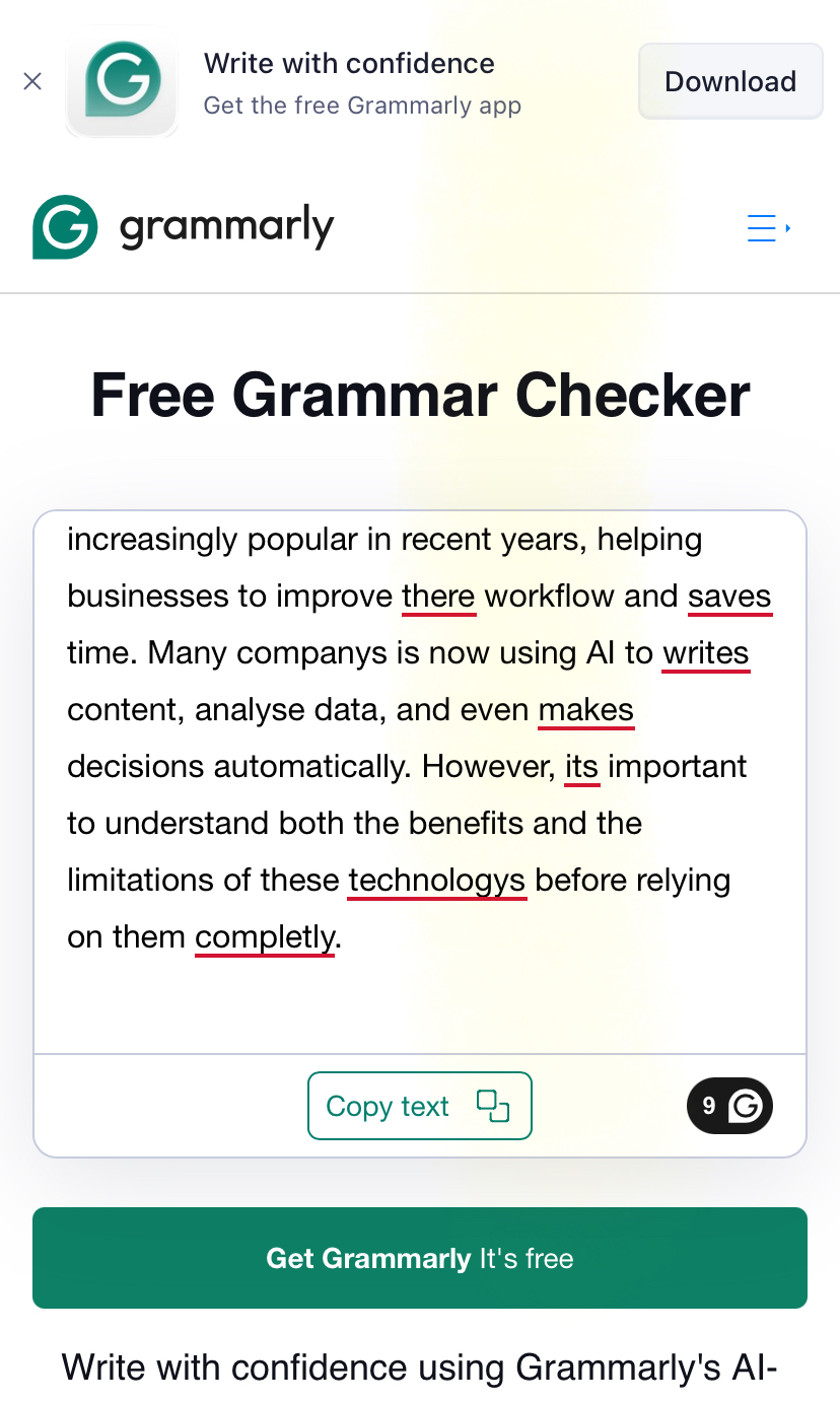 Grammarly in use