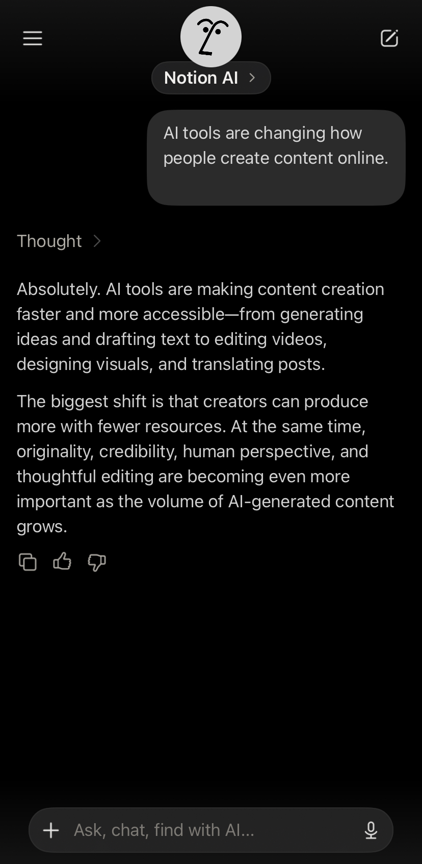 Notion AI in use